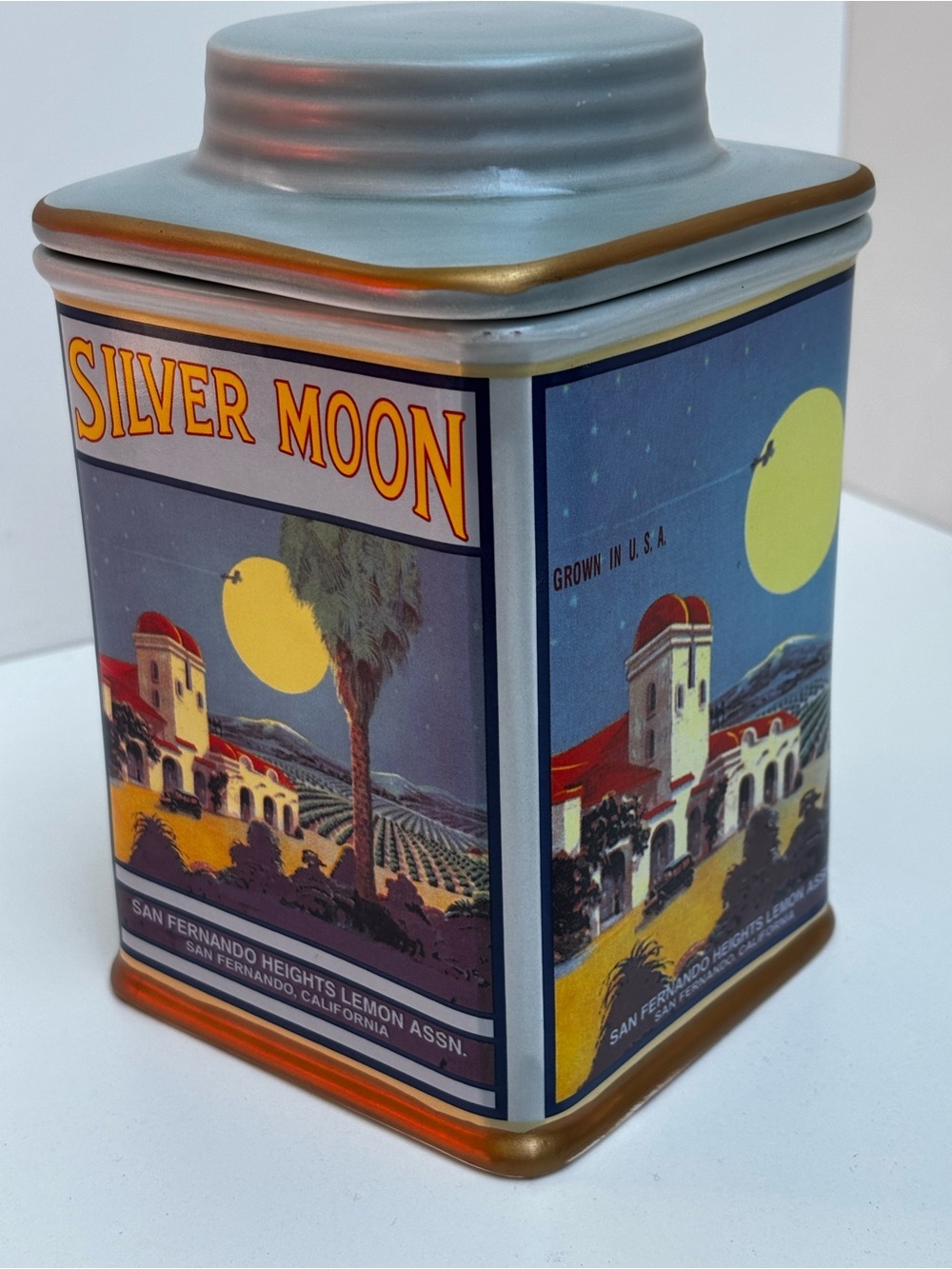 Oneida vintage label collection ceramic Silver Moon kitchen canister - Picture 2 of 8